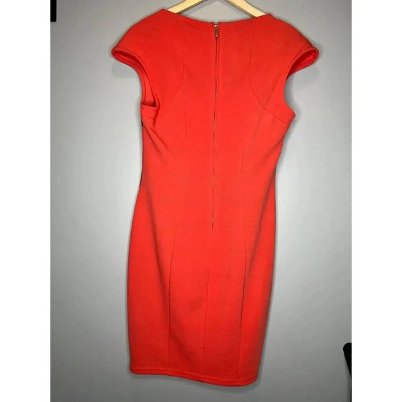 Kardashian Kollection mesh cutout bustier dress bandage midi coral size Large - Picture 7 of 7